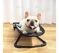 Chaise de lit à Bascule pour Chien et Chat, lit de Jouet Portable, Chaise à Bascule, Sommeil assisté, Trois Niveaux de Hauteur réglables, Convient aux Animaux de Compagnie, Chats, Chiens, Noir