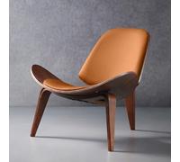 Chaise de loisirs en bois massif - Design de coquillage à trois pieds, style avion créatif et moderne pour meubles de salon