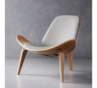 Chaise de loisirs en bois massif - Design de coquillage à trois pieds - Style d'avion moderne et créatif pour salon