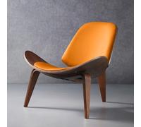 Chaise de loisirs en bois massif - Design de coquillage à trois pieds - Style d'avion moderne et créatif pour salon