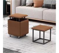 Chaise de Maquillage 5 en 1, Tabouret empilable avec roulettes pivotantes, Repose-Pieds Multifonctionnel et Tabouret de Maquillage, siège Cube élégant en Cuir Blanc avec roulettes pour Salon