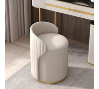 Chaise de maquillage avec dossier en cuir synthétique avec cadre en bois massif éponge haute résilience siège confortable pour chambre à coucher ou salle de maquillage Blanc