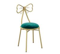 Chaise de Maquillage, Chaise de Coiffeuse en Velours avec Dossier Haut et Joli nœud Papillon pour Chambre de Fille, Vert