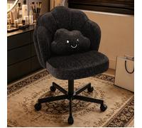 Chaise de maquillage - COMHOMA - Chaise Pétale - Dossier double couche - Coussin lombaire ""Nuage"" - Roulettes silencieuses