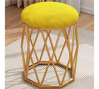 Chaise de Maquillage de Luxe en Velours Jaune avec Pieds en métal - Sièges Chics pour Salon, Chambre, Salon de beauté - Meubles élégants et Confortables