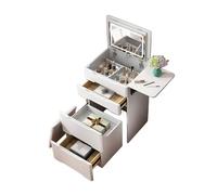 Chaise de Maquillage éclairée par LED, Coiffeuse avec Miroir et Tabouret, Coiffeuse Blanche avec 3 tiroirs, Bureau de Maquillage élégant pour Meubles de Chambre, Station de beauté Moderne