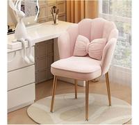 Chaise de maquillage élégante en forme de coquillage - Chaise basse rembourrée en velours pour salon, chambre à coucher, bureau - Pieds en métal - Fourrure chic