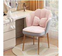Chaise de maquillage en forme de coquillage - Rembourrée en velours - Pieds en métal élégants - Parfait pour salon, chambre à coucher, bureau - Meuble tendance et fonctionnel