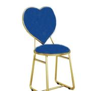 Chaise de maquillage glamour en forme de cœur pour chambre de fille, fauteuil multifonctionnel en fer pour la lecture et la décoration, mobilier élégant bleu foncé