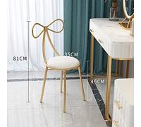 Chaise de maquillage moderne avec accoudoirs et dossier, tabouret de coiffeuse élégant, double barre transversale, pieds antidérapants, parfait pour les professionnels de la beauté et une utilisation