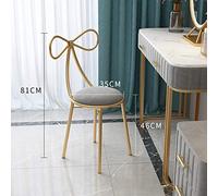 Chaise de maquillage moderne avec accoudoirs et dossier, tabouret de coiffeuse élégant, double barre transversale, pieds antidérapants, parfait pour les professionnels de la beauté et une utilisation