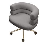 Chaise de maquillage moderne avec dossier incurvé réglable en hauteur et design pivotant pour coiffeuse, salon, chambre à coucher, marron, taille unique