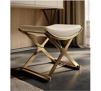 Chaise de Maquillage Moderne avec Pieds en métal, Chaise en Cuir rembourrée, Repose-Pieds rembourré pour Chambre, Salon, Salle de Bain, Design élégant et Confortable