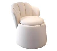 Chaise de maquillage moderne avec rangement, chaise d'appoint ronde pour chambre à coucher et salon, tabouret de coiffeuse élégant, chaise de salon rembourrée grise pour club et décoration d'intérieur