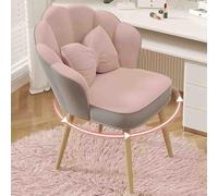 Chaise de maquillage moderne en forme de fleur rotative à 360 °, tabouret de coiffeuse à dossier haut pour chambre à coucher, chaise de maquillage élégante pour décoration d'intérieur