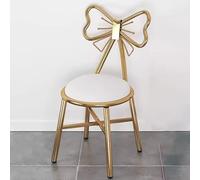 Chaise de maquillage multifonctionnelle avec dossier, chaise créative en fer forgé avec nœud, parfaite pour chambre à coucher, salon, cuisine, couleur blanche