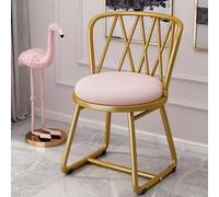 Chaise de maquillage multifonctionnelle avec dossier - Chaise de coiffeuse élégante en fer forgé pour chambre à coucher, salon et cuisine - Design créatif nœud rose