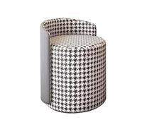 Chaise de maquillage pivotante moderne - Chaise de salon confortable rotative à 360° pour chambre à coucher ou salon, design pied-de-poule, siège de coiffeuse parfait pour la beauté et le toilettage.