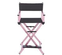 Chaise de maquillage portable pliable en aluminium avec accoudoirs et repose-pieds, design peu encombrant pour l'extérieur et le camping, idéal pour les professionnels
