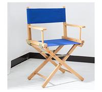 Chaise de maquillage portable pliable en bois massif - Chaise de directeur pliable d'extérieur pour artistes, outil de beauté professionnel, chaise de salon, couleur bleue
