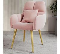 Chaise de maquillage rembourrée avec dossier - Chaise élégante pour filles - Tabouret de coiffeuse à pieds dorés pour chambre à coucher, salon, salle à manger, décoration moderne