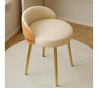 Chaise de maquillage rembourrée pour chambre à coucher, salon, chaise de bureau pivotante en cuir synthétique, chaise de bureau confortable, orange, 38,1 x 40,6 x 53,3 cm