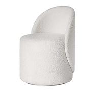 Chaise de maquillage rotative avec cadre en bois massif et éponge haute densité - Tabouret multicolore, blanc mi, 43 x 43 x 65 cm - Chaise de maquillage pour la maison