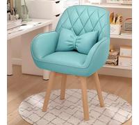 Chaise de maquillage rotative, tabouret de maquillage en cuir, chaise de bureau moderne du milieu du siècle pour la maison et le bureau, idéale pour le travail et les études, tabouret rembourré