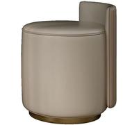 Chaise de maquillage - Tabouret rond pour femme, petit siège de coiffeuse en PU/tissu technique et flanelle, parfait pour salle de maquillage ou chambre à coucher, élégant et confortable