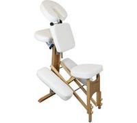 Chaise de massage en bois pliable avec sac de transport - Blanc Blanc G
