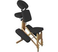 Chaise de massage en bois pliable avec sac de transport - Noir