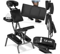 Chaise de Massage Pliable Réglable Tête et Corps Soin Noir 80x50x105cm TECTAKE