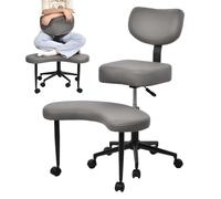 Chaise de méditation, chaise de bureau avec pieds croisés et roues pour patients avec TDAH, siège réglable en hauteur et angle avec soutien lombaire pour employés de bureau assis, adultes, agitation