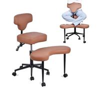 Chaise de méditation, chaise de bureau TDAH à jambes croisées avec roulettes, siège réglable en hauteur et en angle avec support lombaire pour les employés de bureau sédentaires,adultes Fidget et Yoga