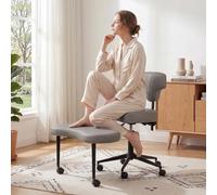 Chaise de méditation, Tabouret croisé avec des Roues TDAH, Table transversale avec Support Lombaire et Hauteur - tabourets ajustés, Chaises de méditation Ergonomique pour Fidget Philipes - Gray