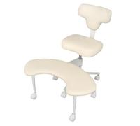 Chaise de méditation TDAH avec pieds croisés pour adultes, pour faire du Fidget et du yoga avec soutien dorsal ergonomique, siège et repose-pieds réglables en hauteur, blanc