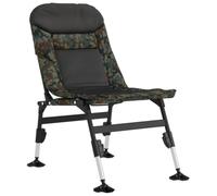 vidaXL Chaise de pêche 4006415 pliable, pieds à boue réglables, camouflage Gris G