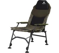 Chaise de pêche CampFeuer, camouflage vert olive, chaise de camping réglable en hauteur, chaise carpe pliante