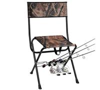 Chaise de pêche pliante rembourrée avec support de canne pour adultes - Taille de siège améliorée - Chasse en plein air, pique-nique, voyage, camping - Tabouret de pêche sur glace portable pour