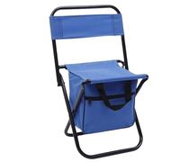 Chaise de pêche Portable avec Rangement Plus Frais, Tabouret Pliable pour Le Camping, Conception Polyvalente pour la Chasse et Les activités de Plein air Bleu