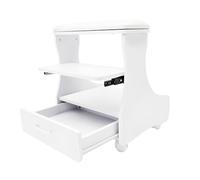 Chaise de pédicure avec roues, repose-pieds avec tiroirs, repose-pieds pour salon de manucure, salon de beauté, maison, soins des pieds (blanc)