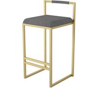 Chaise de petit déjeuner pour cuisine - Moderne - Légère - Siège en velours - Pieds en fer forgé - Chaise de bureau simple - Gris + or - Hauteur assise : 65 cm