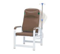 Chaise de phlébotomie entièrement inclinable avec accoudoirs en cuir et cadre en acier pour les procédures de prélèvement sanguin dans les laboratoires médicaux et les salles d'attente