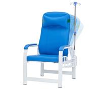 Chaise de phlébotomie entièrement inclinable avec accoudoirs en cuir et cadre en acier pour les procédures de prélèvement sanguin dans les laboratoires médicaux et les salles d'attente