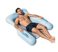 Chaise de piscine flottante, base pliable en maille, support à trois côtés, lit de piscine gonflable anti-basculement, pour jeunes, , adultes, femmes, natation, bronzage, jeux d'eau, fête d'été
