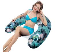 Chaise de piscine flottante - Chaise de piscine gonflable avec porte-gobelet - Chaise de piscine flottante en maille - Rampe d'eau flottante en PVC - Grande taille - Simple couche pour adultes
