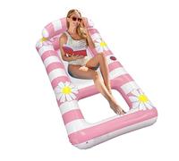 Chaise de piscine flottante - Chaise gonflable en maille avec soutien dorsal - Canapé gonflable pliable - Flotteur de piscine relaxant avec coussin ergonomique pour lac, rivière, bateau, voyage d'été