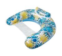 Chaise de piscine gonflable - Chaise flottante - Chaise d'eau de piscine avec porte-gobelet - Palme de natation en PVC - Grand canapé de piscine gonflable - Grande couche pour