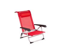 Chaise de Plage Aluminium Rouge Siège Camping Pêche Jardin Pliable
