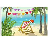 Chaise De Plage Christmas Shore Avec Chapeau De Père Noël Et Palmier Drapeau De Jardin 90X150Cm Imprimé Drapeau Couleurs Éclatantes Bannière Amusante D'Extérieur Pour Dortoirs Toutes Les Saisons